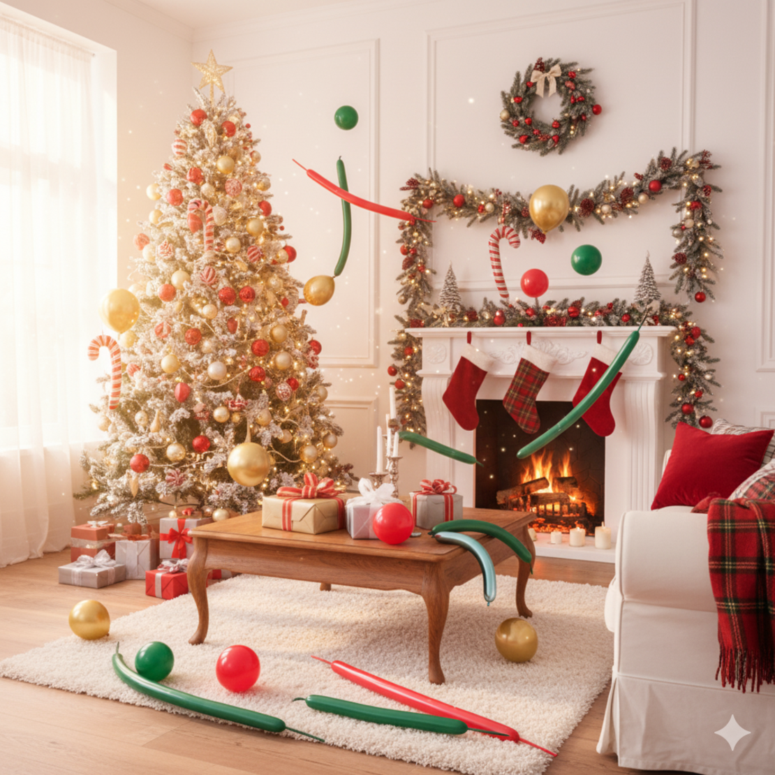 Комплект от 30 Коледни балона - Разнообразие от форми и цветове