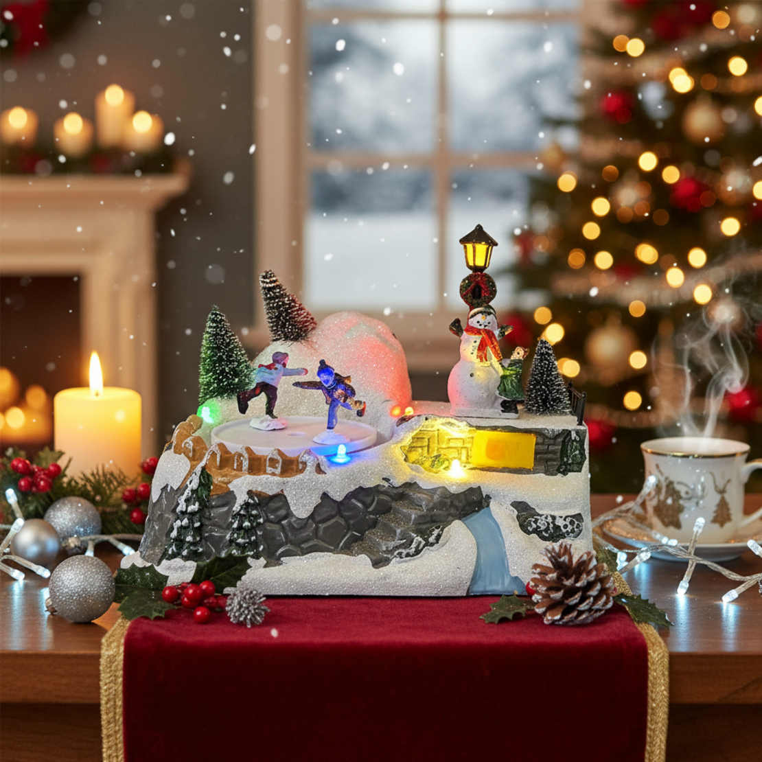 Светеща Коледна декорация с Дядо Коледа или Снежен човек – Празнична магия за вашия дом