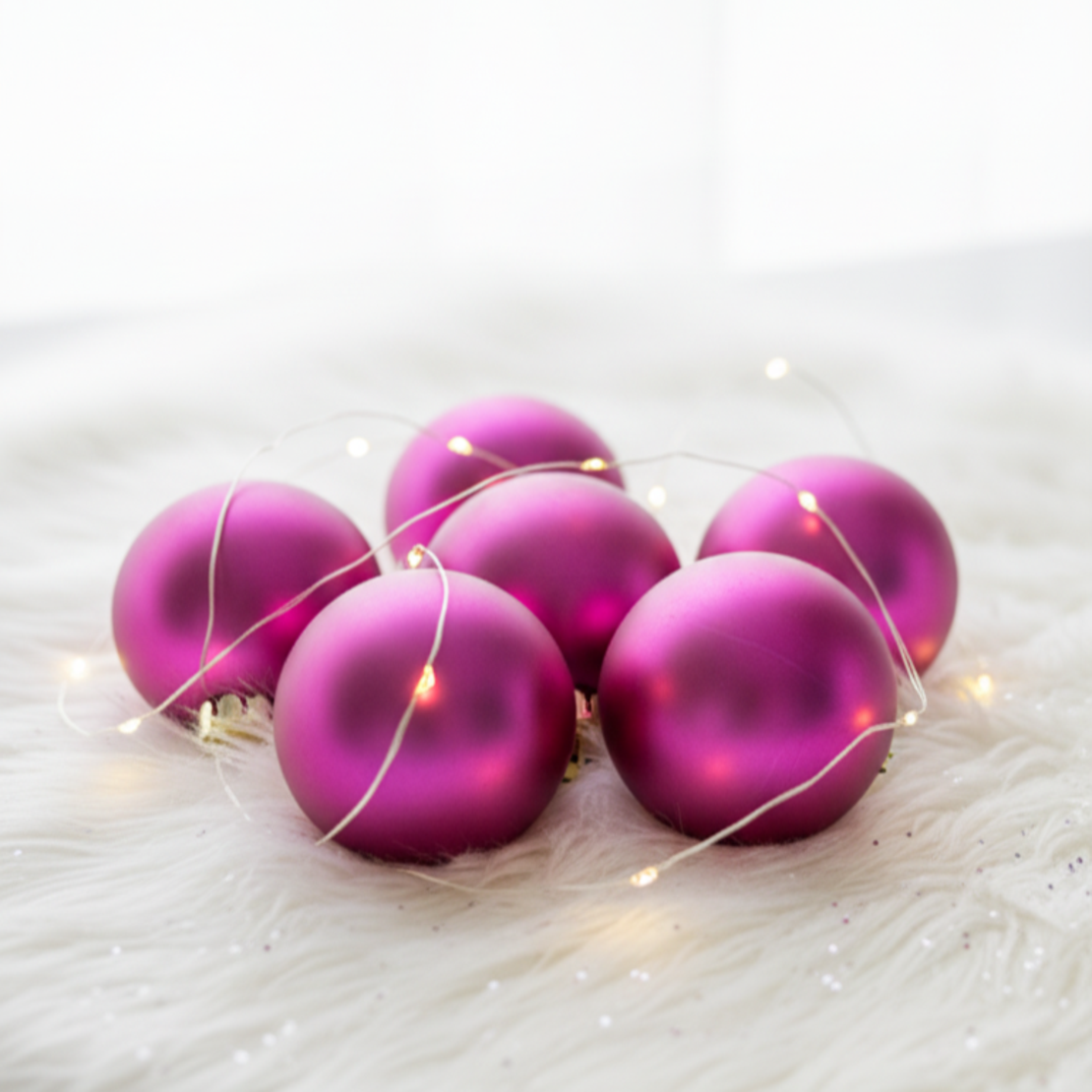 Комплект перлени коледни топки – 6 броя в различни цветове + подарък 6бр златисти топки SD31