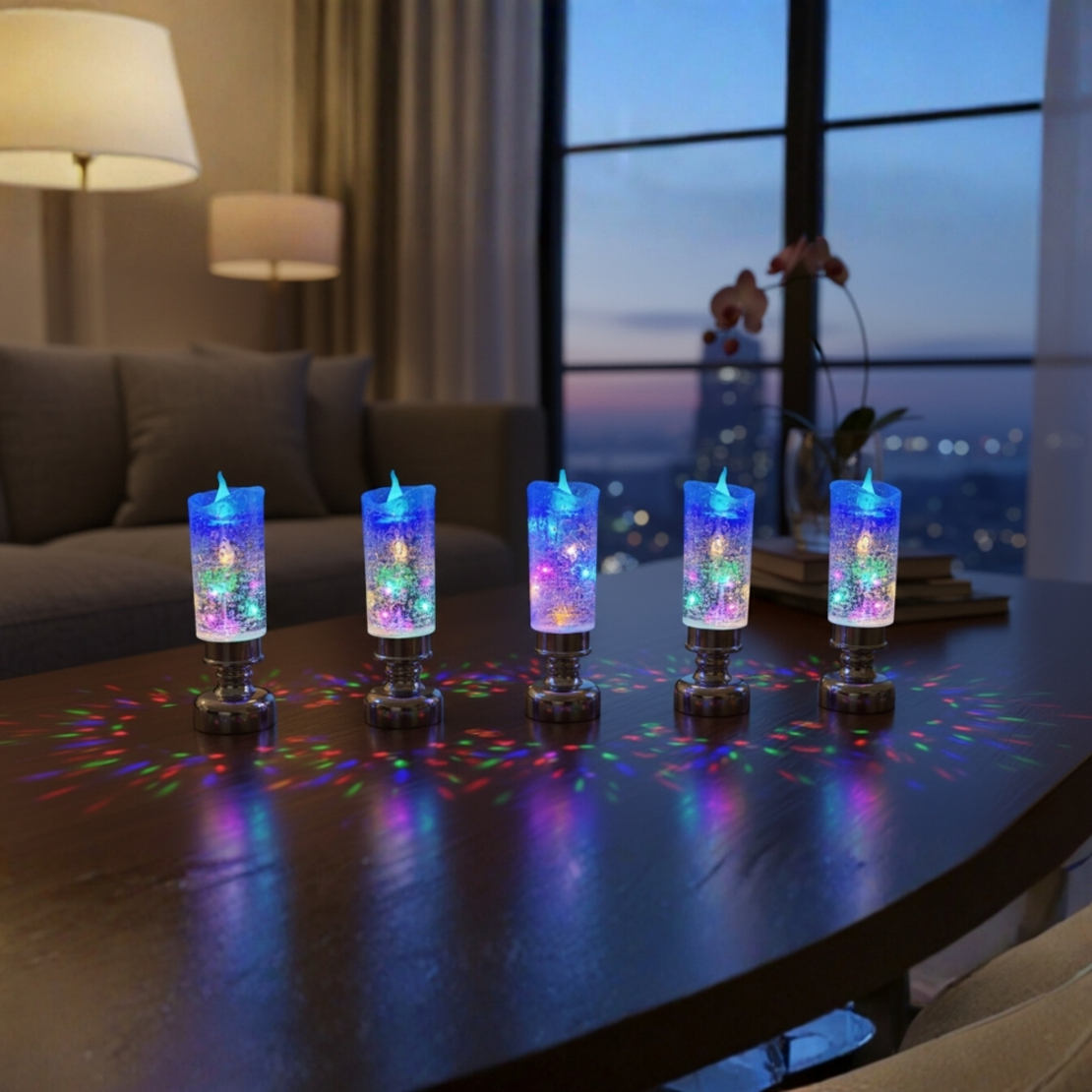Коледна LED свещ с многоцветни светлини