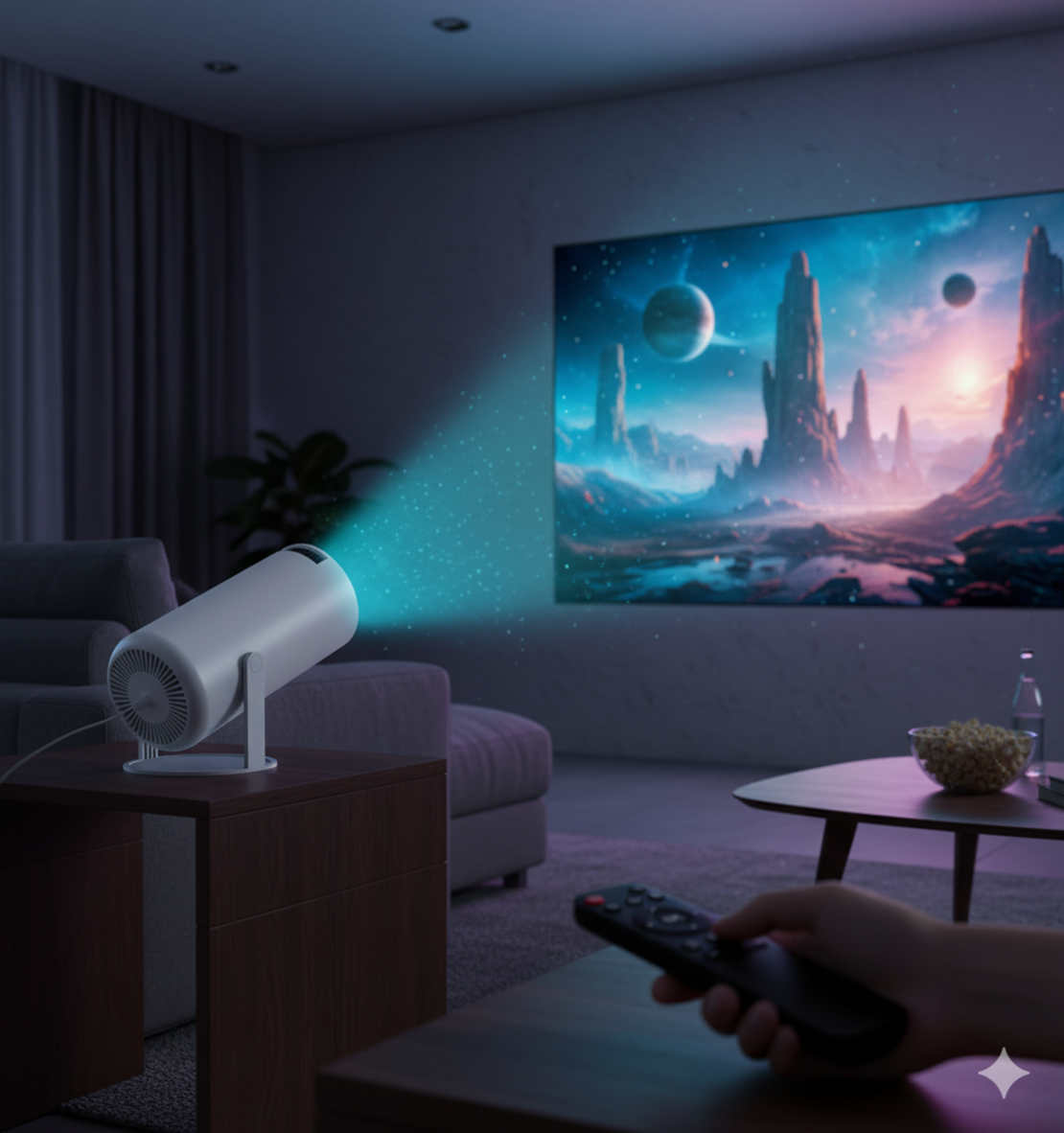 Преносим мини проектор Android 11 HDMI връзка USB AV Audio jack3.5mm ротация на 180 градуса