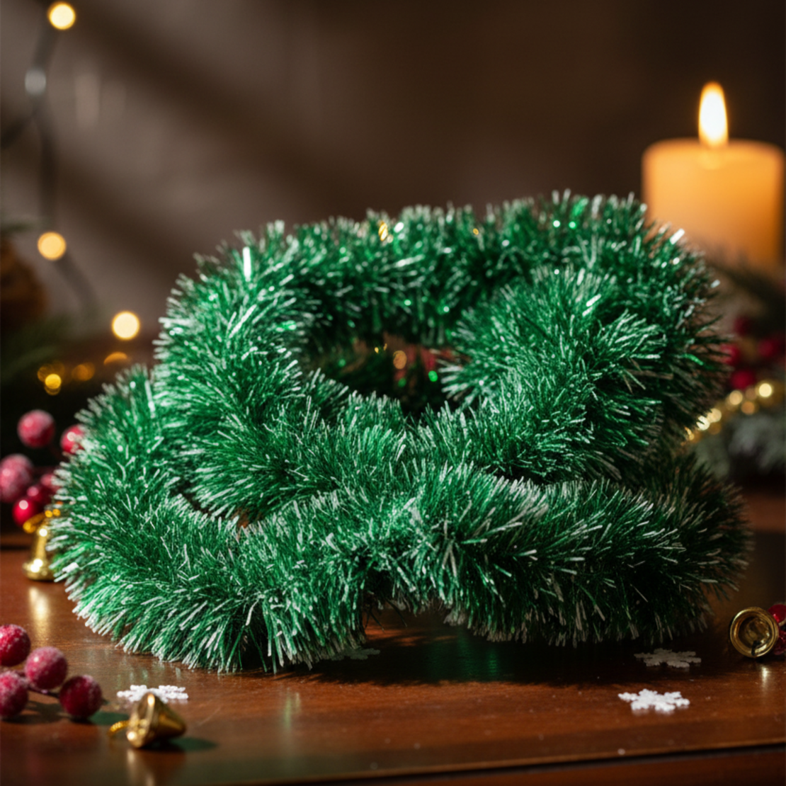 Елеганен празничен гирлянд 5 см. х 2 м. за коледно настроение за всеки дом