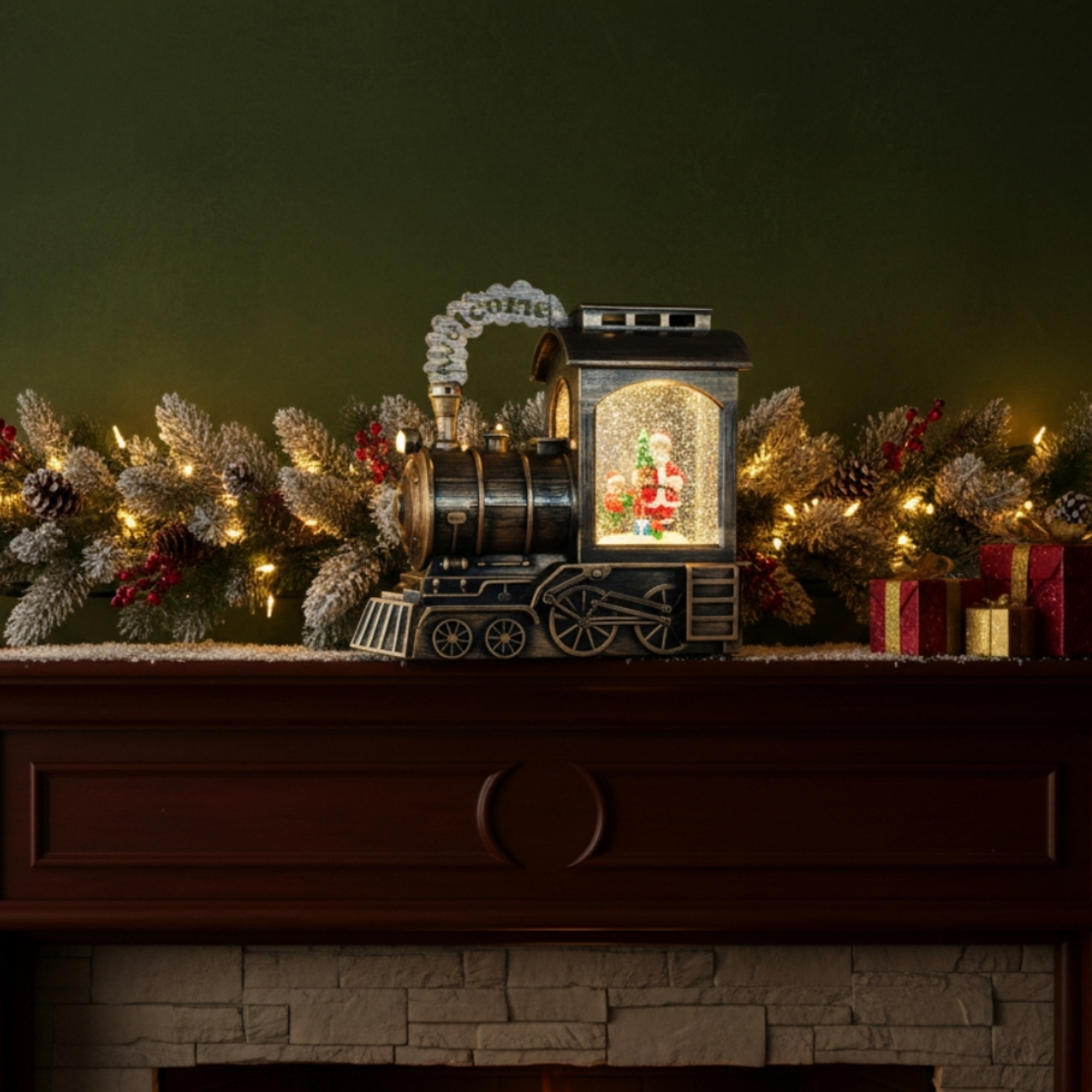 Музикална Коледна декорация влак – снежни човеци или Дядо Коледа