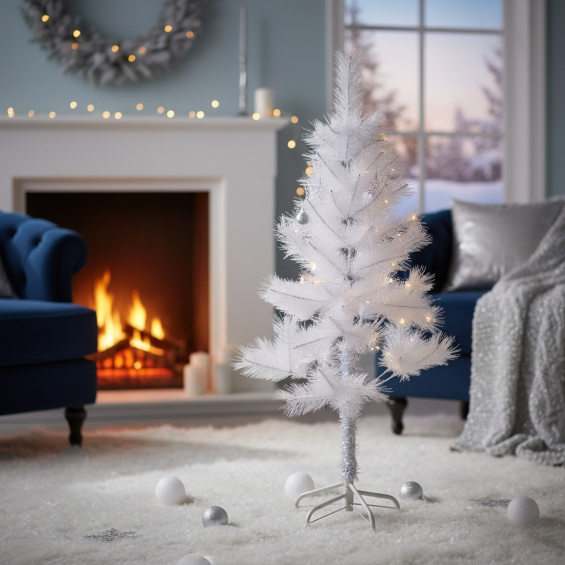 Коледна Снежно бяла елха с шишарки ТОП ПРЕДЛОЖЕНИЕ