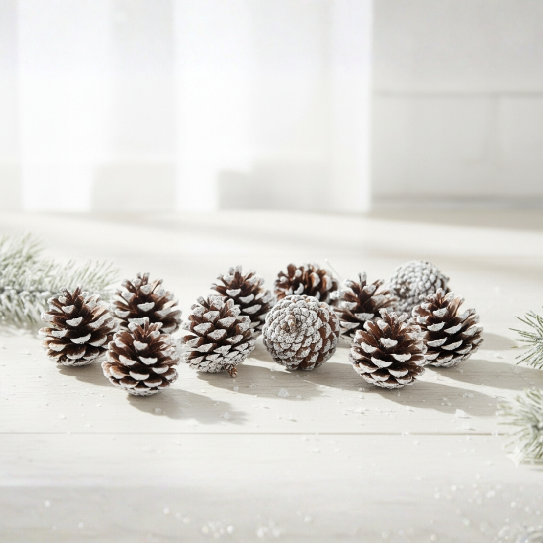 Комплект от 6 или 12 броя коледни шишарки