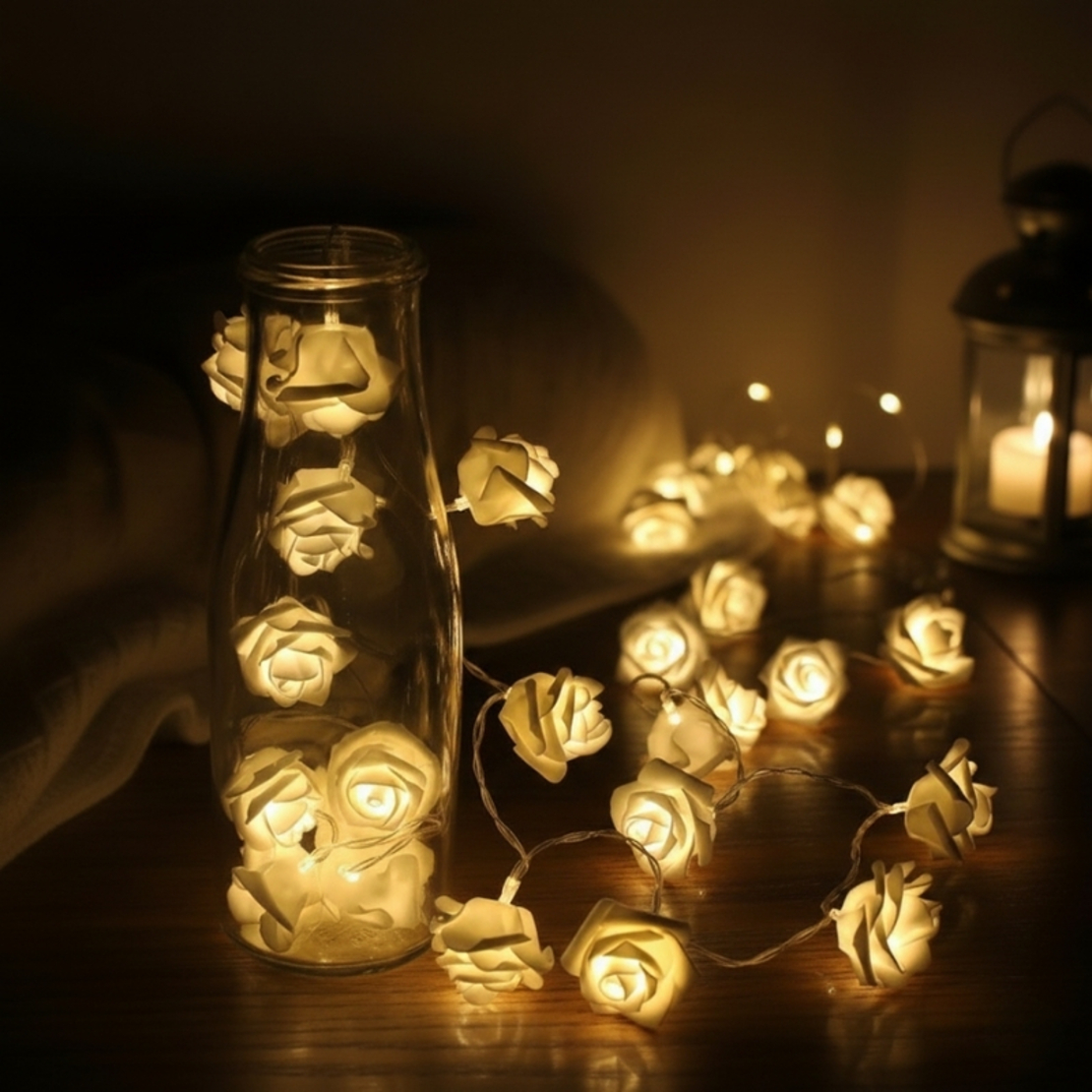 Декоративни интериорни LED лампички рози