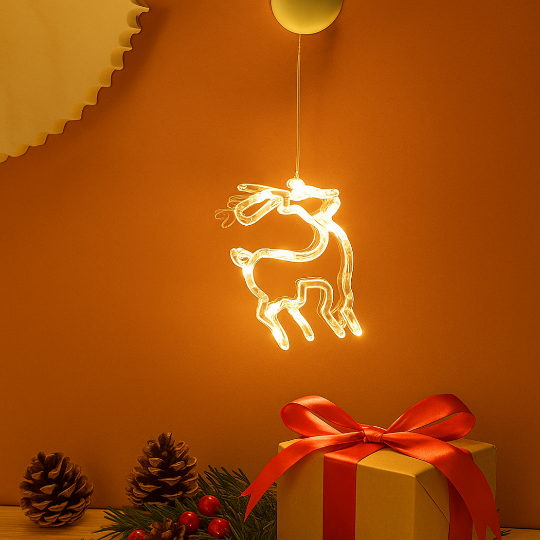 Коледна залепваща се украса с LED светлини