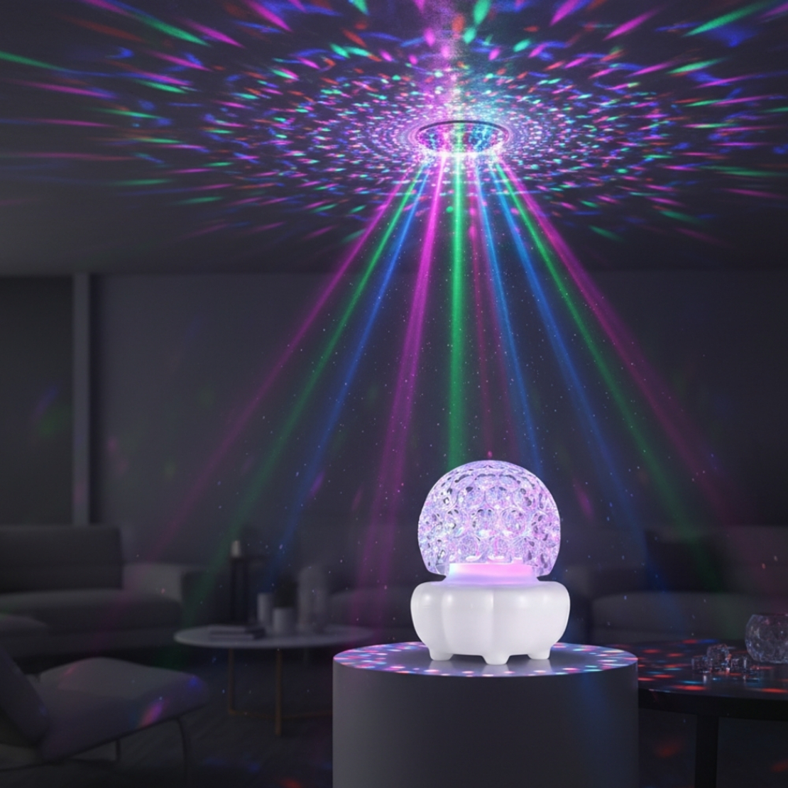 Коледна кристална въртяща се топка LED светлина