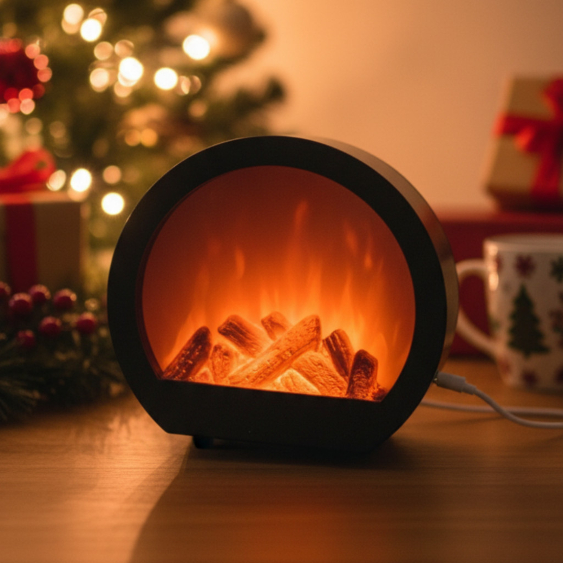 LED декоративна мини  камина с имитация на пламък