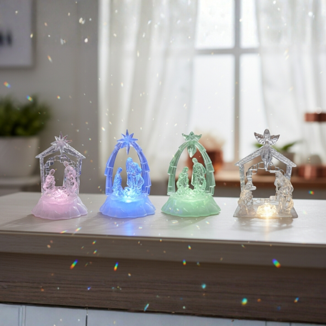 Коледна светеща фигурка Сцена от Рождество Христово“