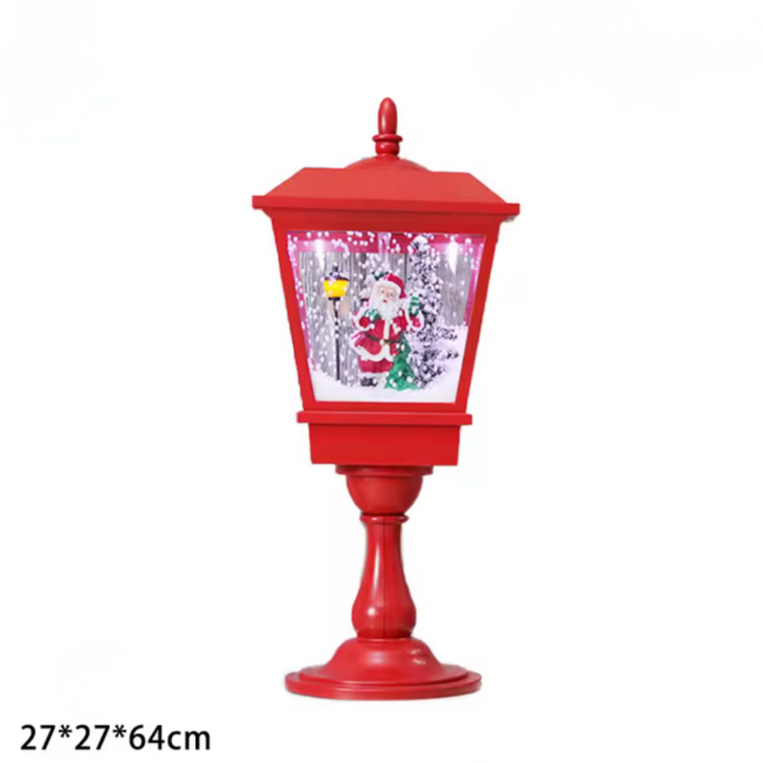 Декоративна коледна лампа с Дядо Коледа, падащ сняг и мелодии