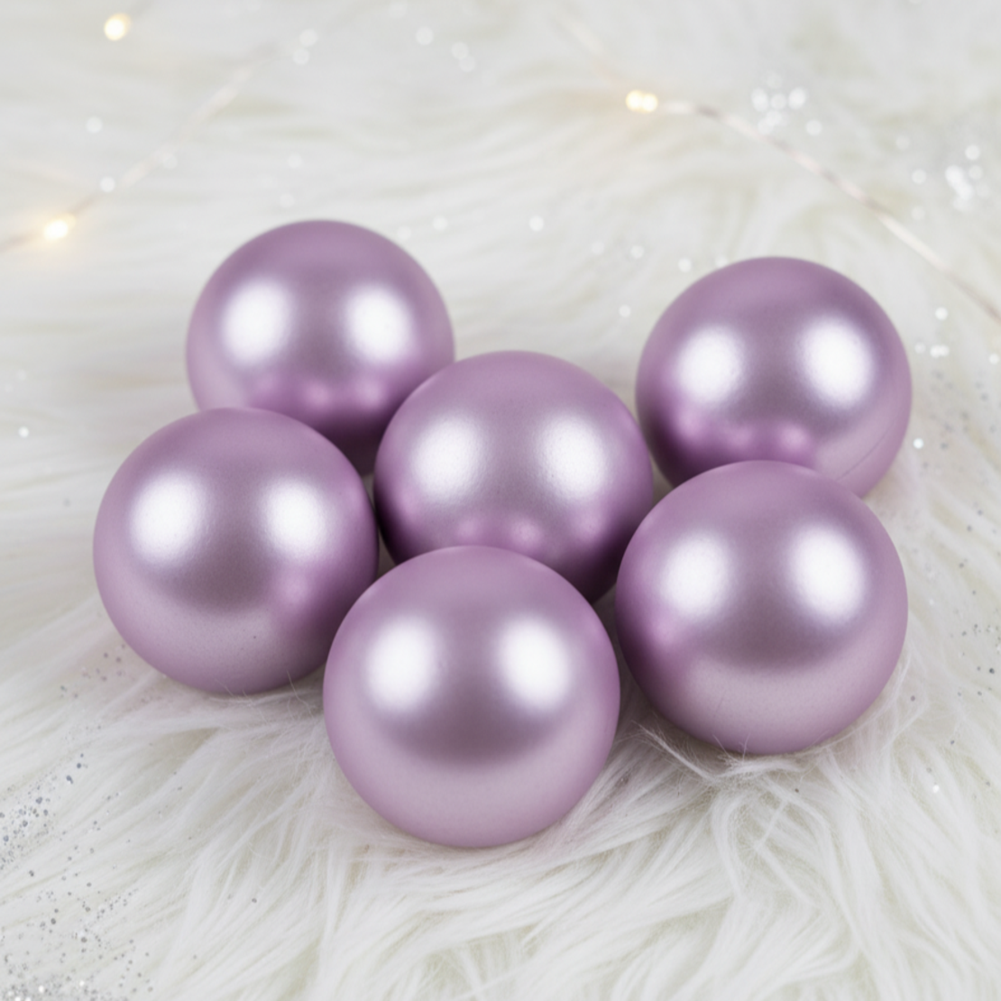 Комплект перлени коледни топки – 6 броя в различни цветове + подарък 6бр златисти топки SD31