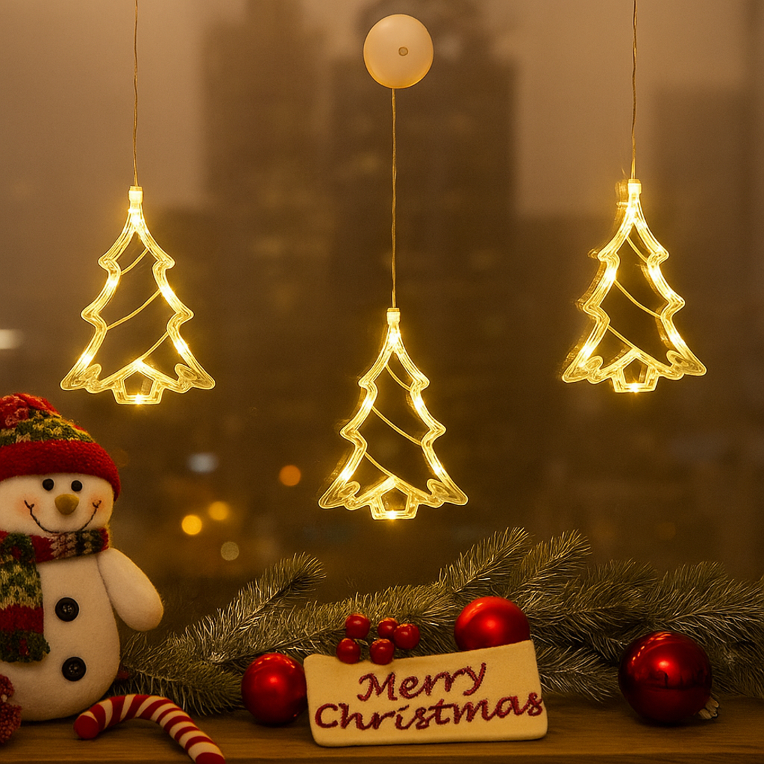 Коледна залепваща се украса с LED светлини