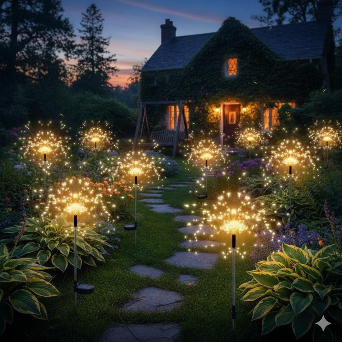 Коледна украса Фенер със 120 светодиода и Соларен панел