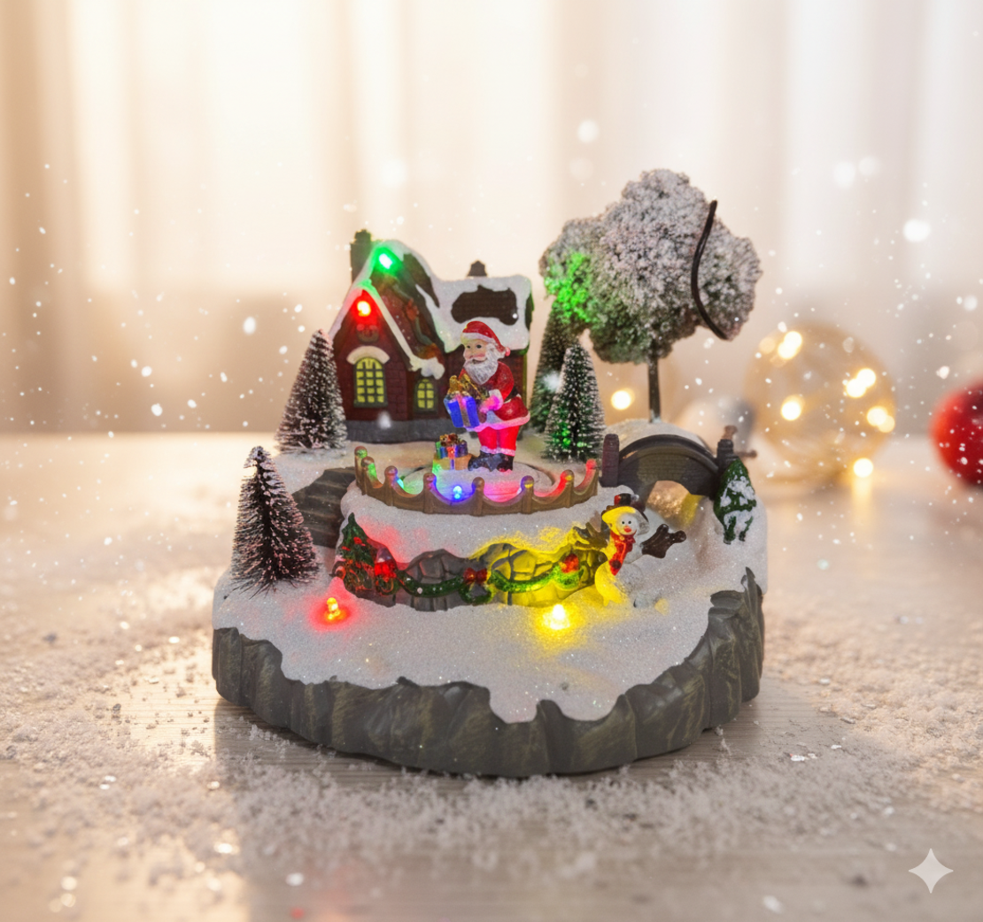 Коледна декорация Дядо Коледа в селото – Светеща празнична магия за вашия дом