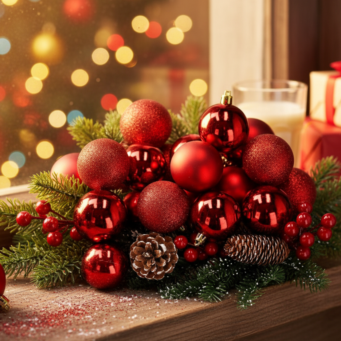 Комплект от 6 броя коледни топки