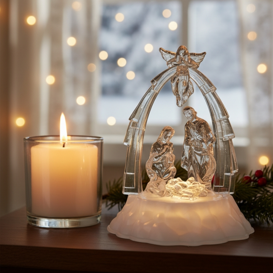 Коледна светеща фигурка Сцена от Рождество Христово“