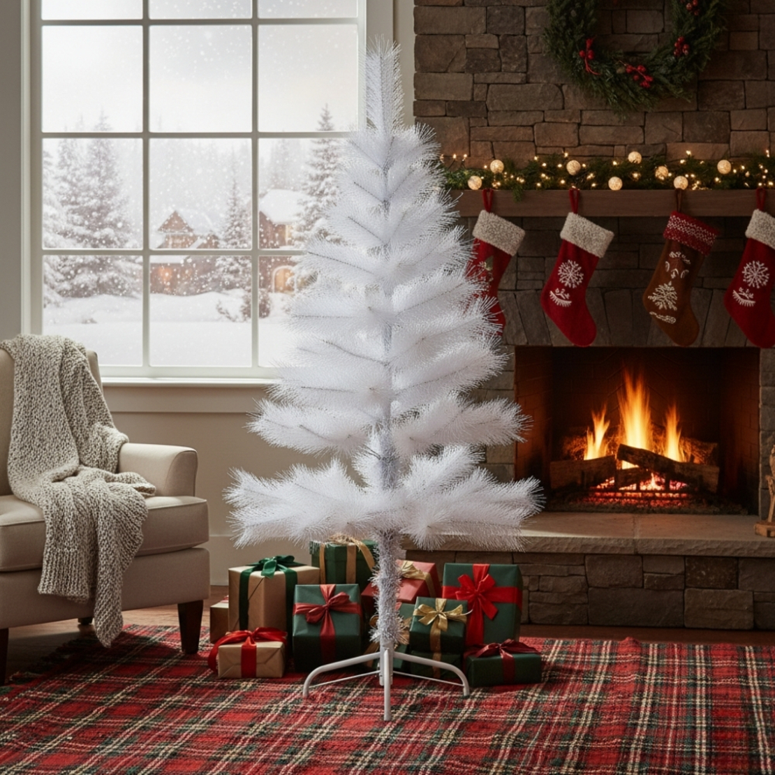 Изкуствена коледна елха - бяла