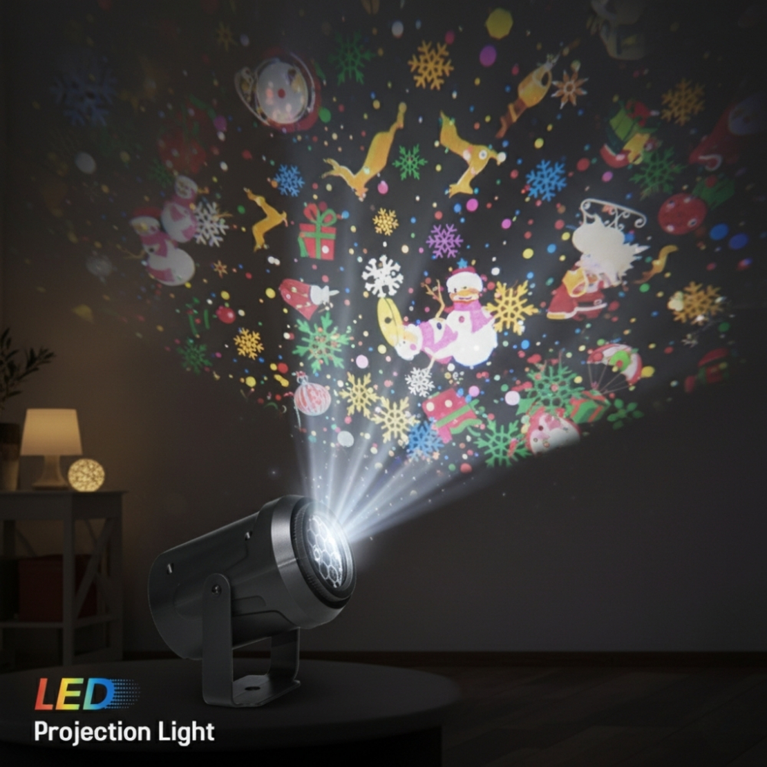 Коледен светлинен прожектор - Радост и цветове у дома