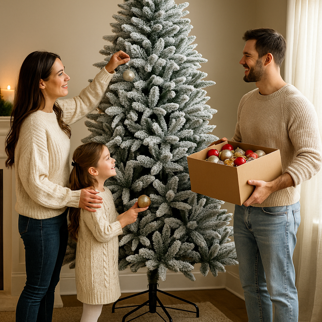 Изкуствена елха Kring Melbourne Цялата заснежена с метална стойка