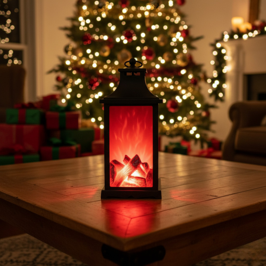 LED декоративен фенер с ефект на жив пламък