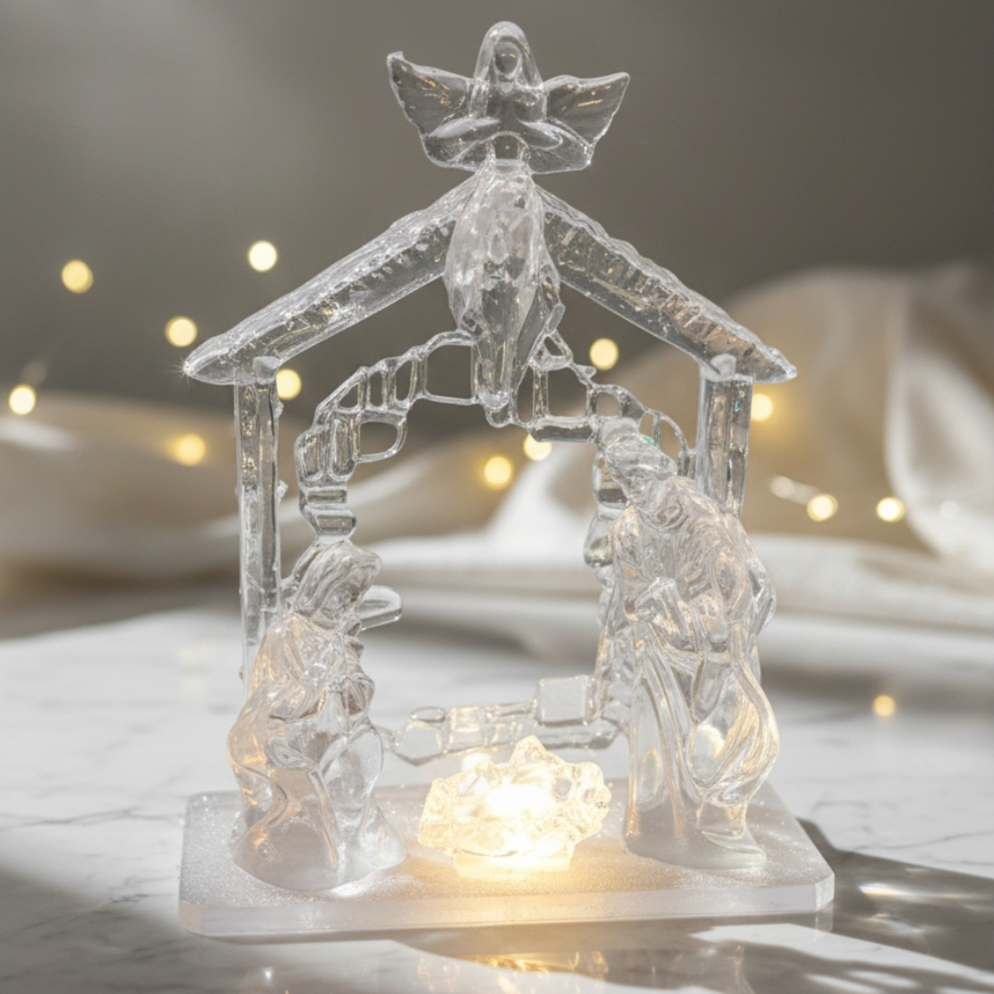 Коледна светеща фигурка Сцена от Рождество Христово“