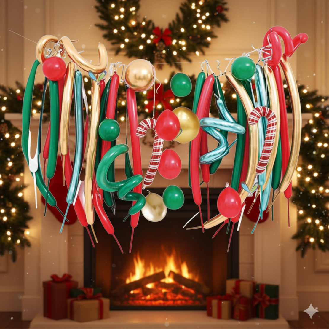 Комплект от 30 Коледни балона - Разнообразие от форми и цветове