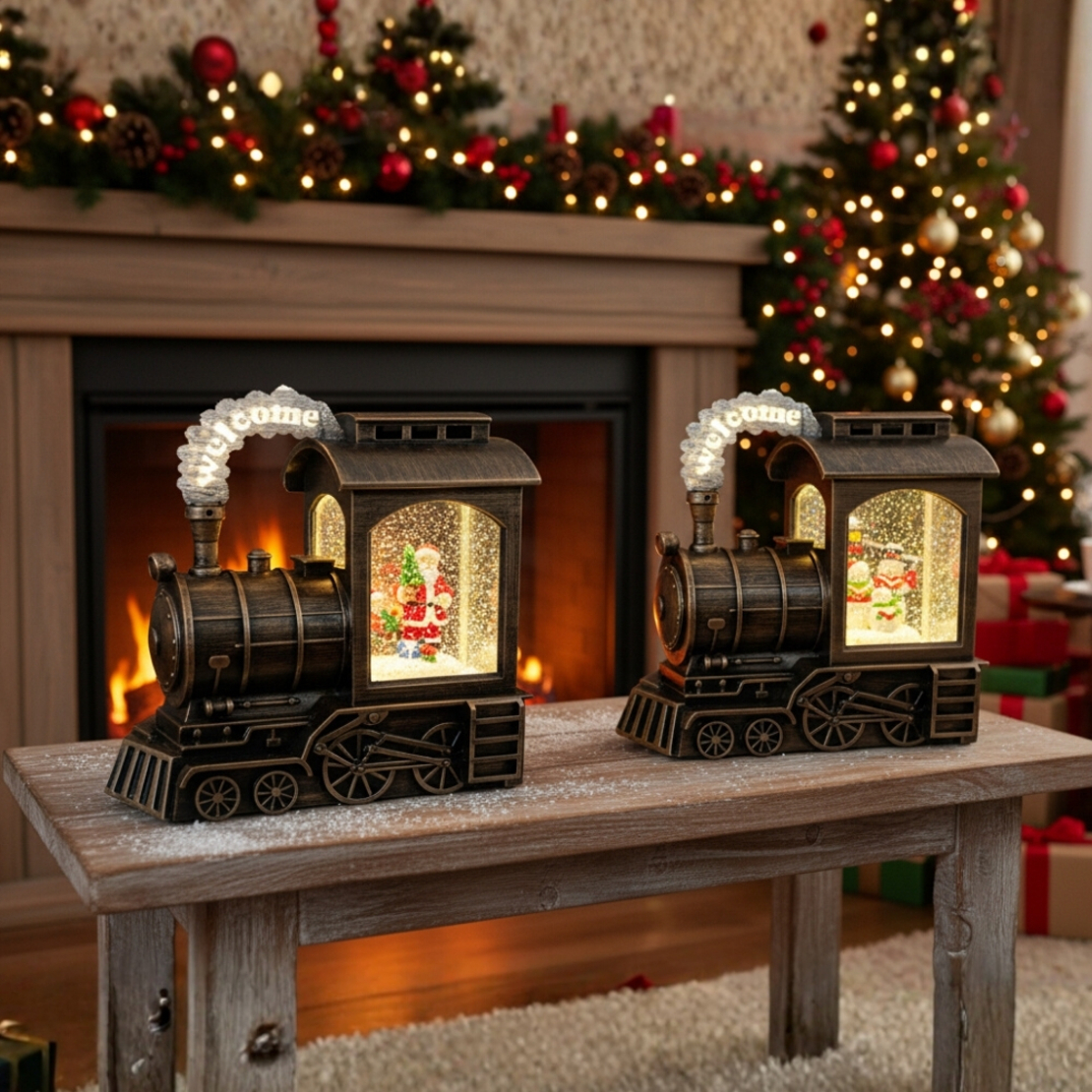 Музикална Коледна декорация влак – снежни човеци или Дядо Коледа