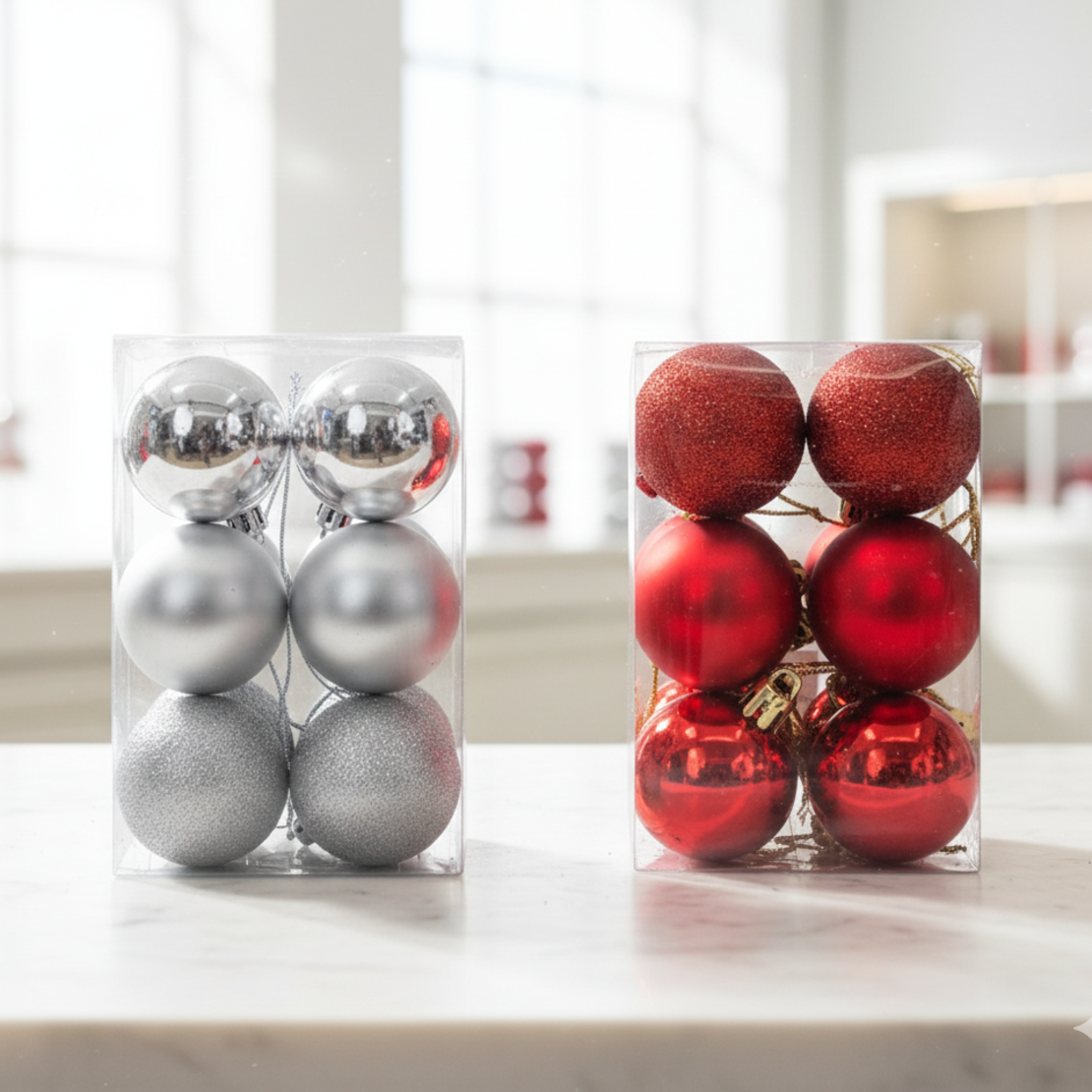 Комплект от 6 броя коледни топки