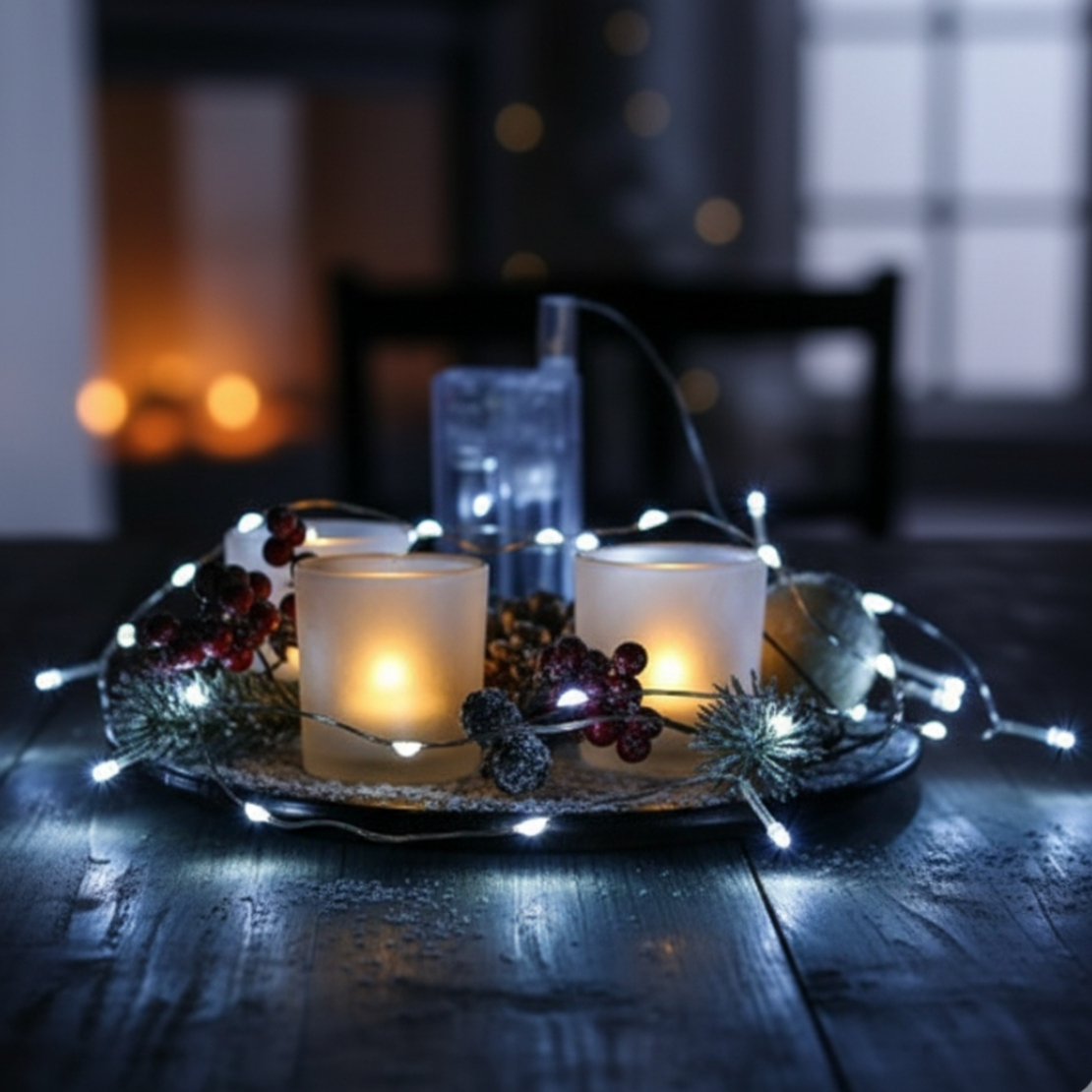 Коледни лампички на батерии в различни цветове