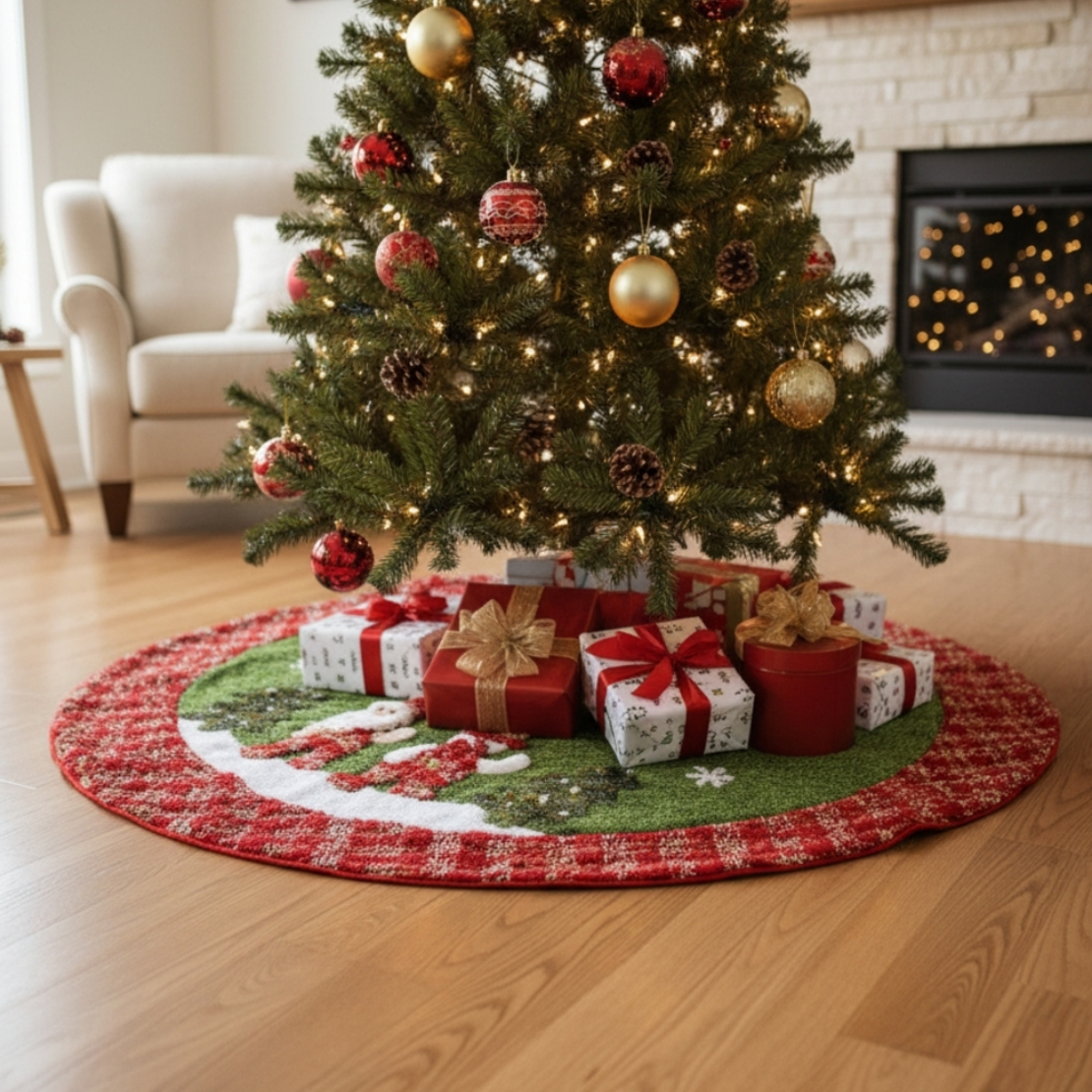 Празнично покривало за под елхата за уют и стил за вашата Коледа