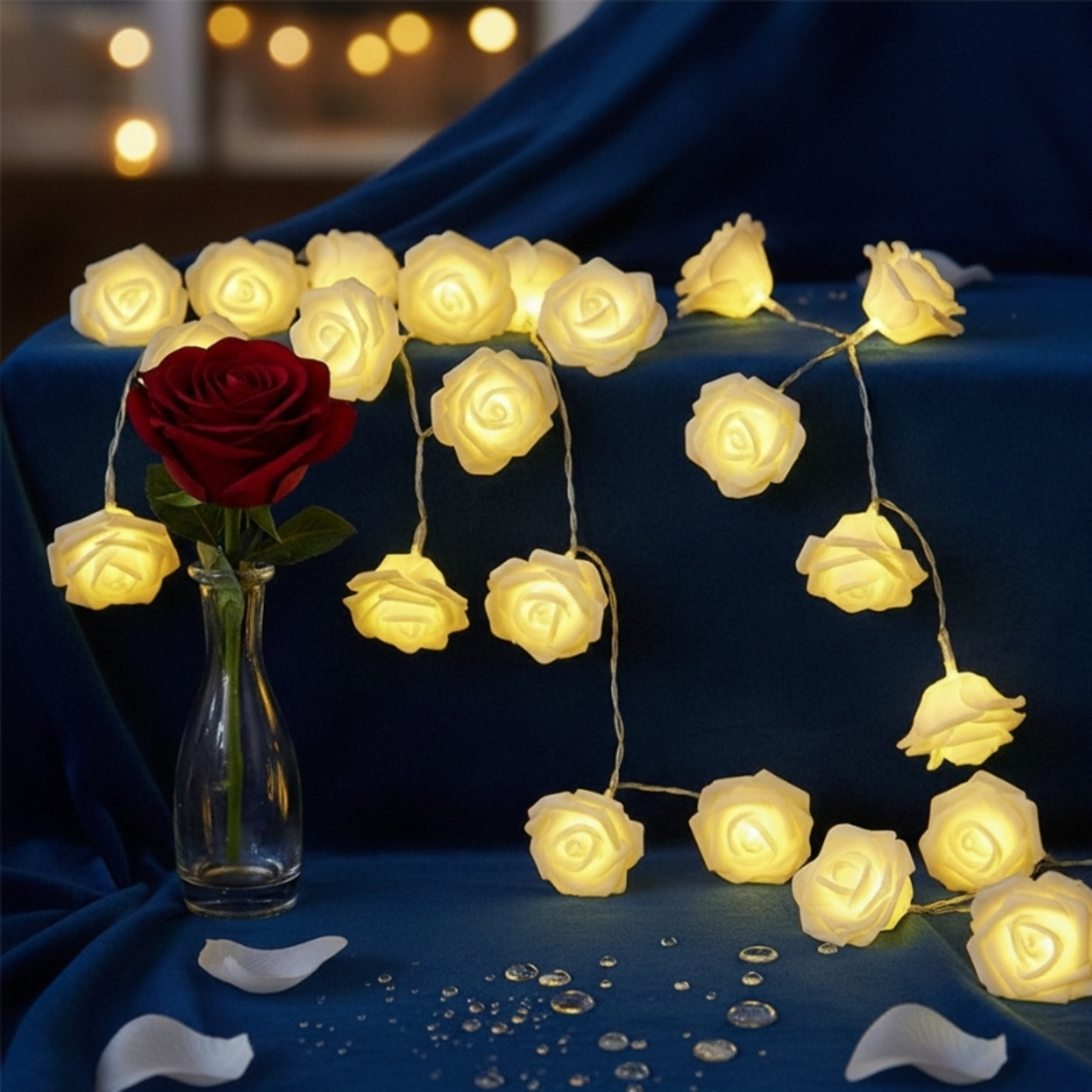 Декоративни интериорни LED лампички рози