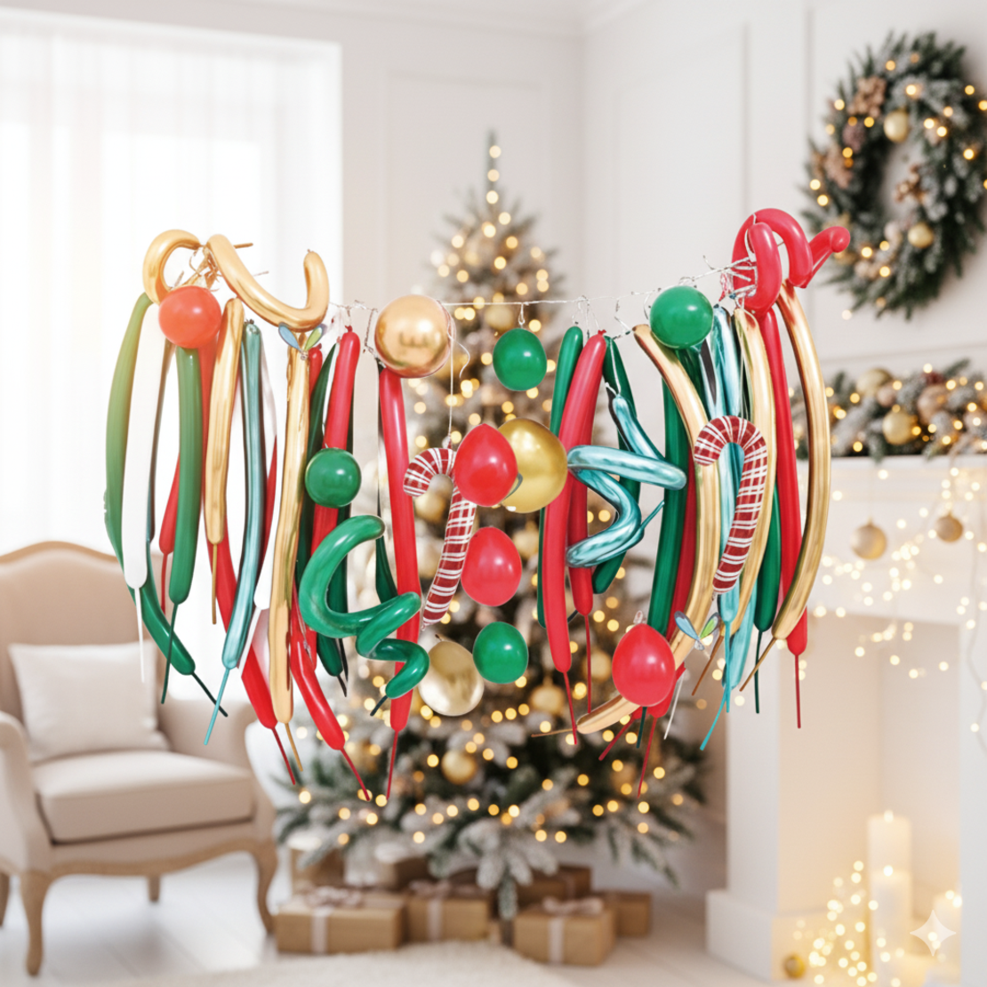 Комплект от 30 Коледни балона - Разнообразие от форми и цветове