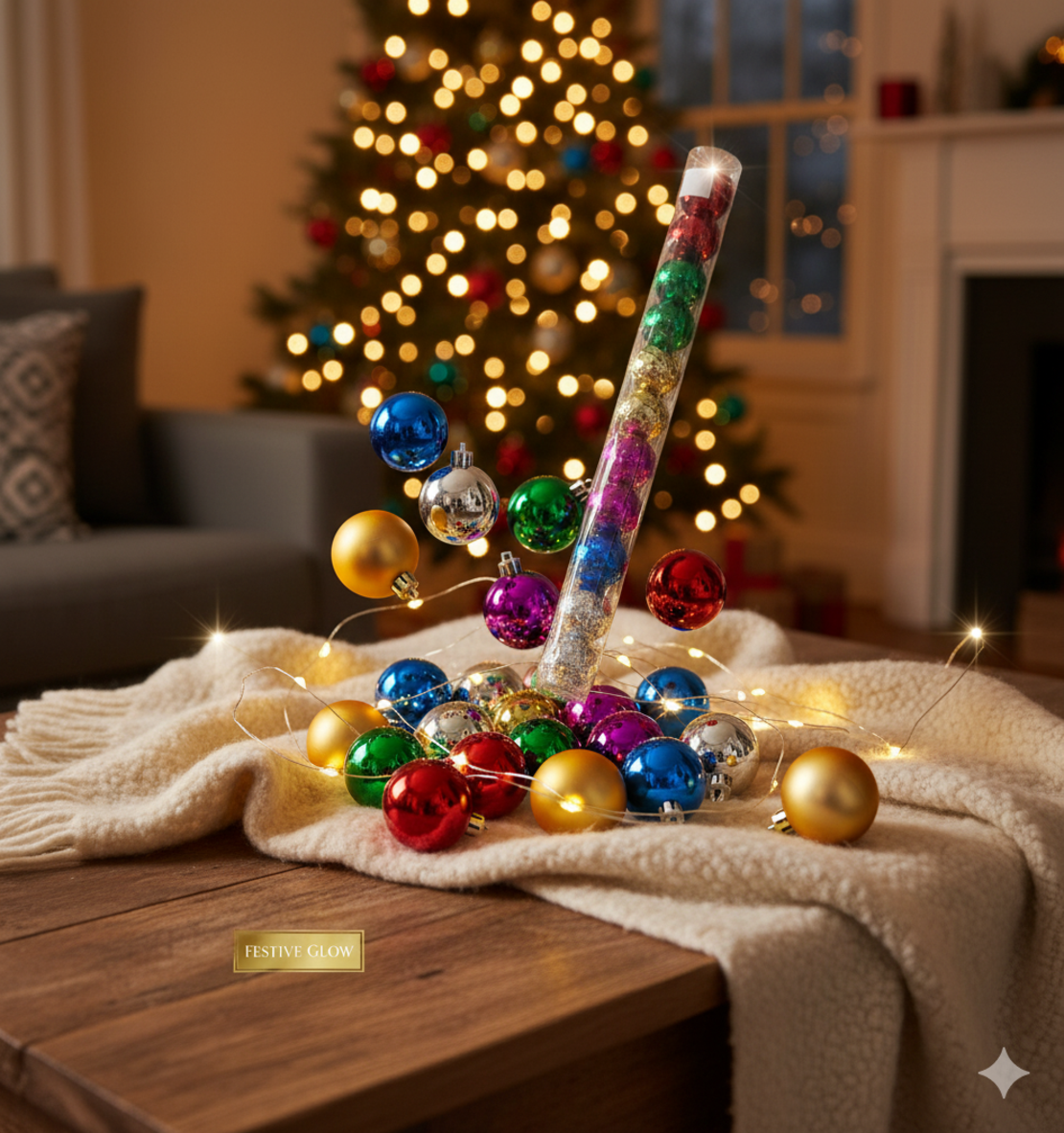 Празничен комплект от 12 бр. цветни топки в разнообразие от цветове и размери