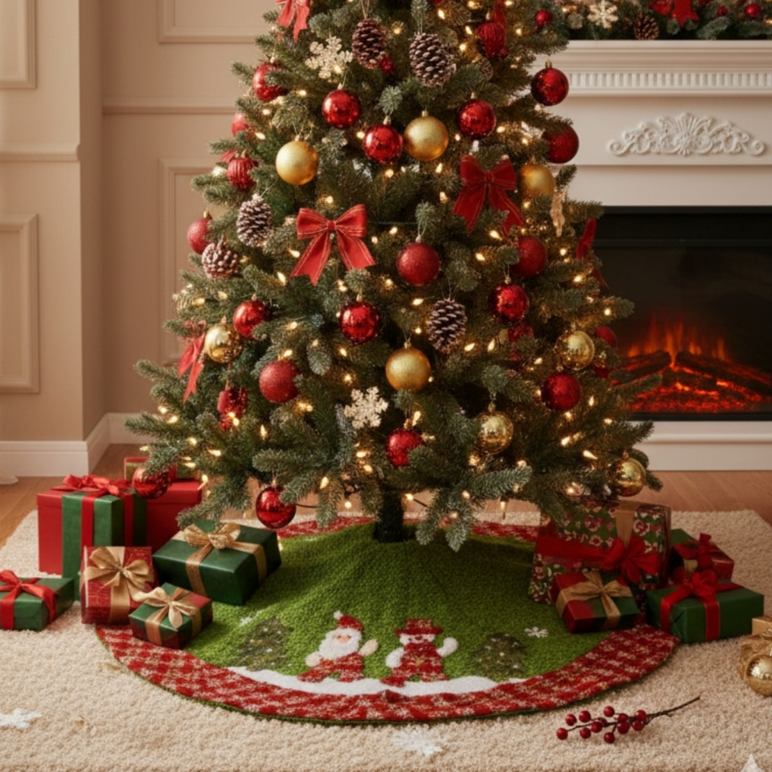 Празнично покривало за под елхата за уют и стил за вашата Коледа