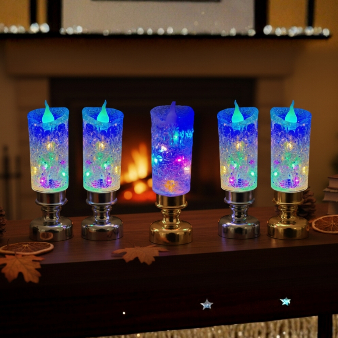 Коледна LED свещ с многоцветни светлини