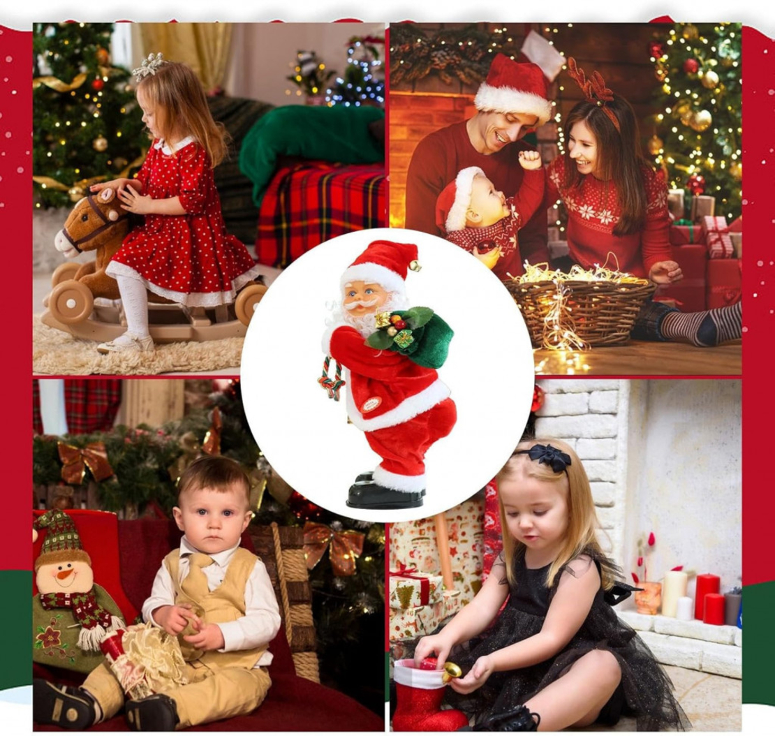 Танцуващ Дядо Коледа с музика и светлини – празнично настроение у дома