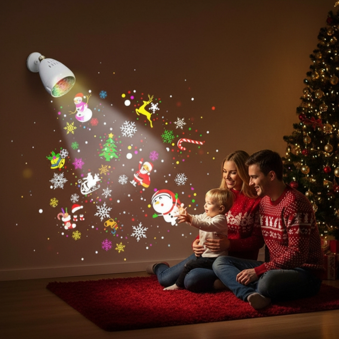 Коледна LED прожекционна лампа XL-725 Коледни и Хелоуин Мотиви 4 в 1