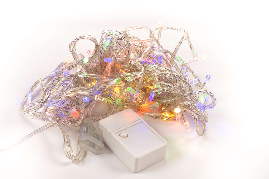 Коледни лампички кристал с удължител 10 метра 100 лампи