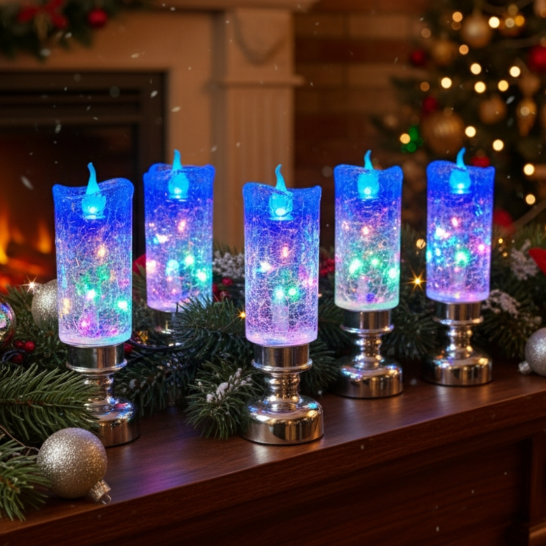 Коледна LED свещ с многоцветни светлини