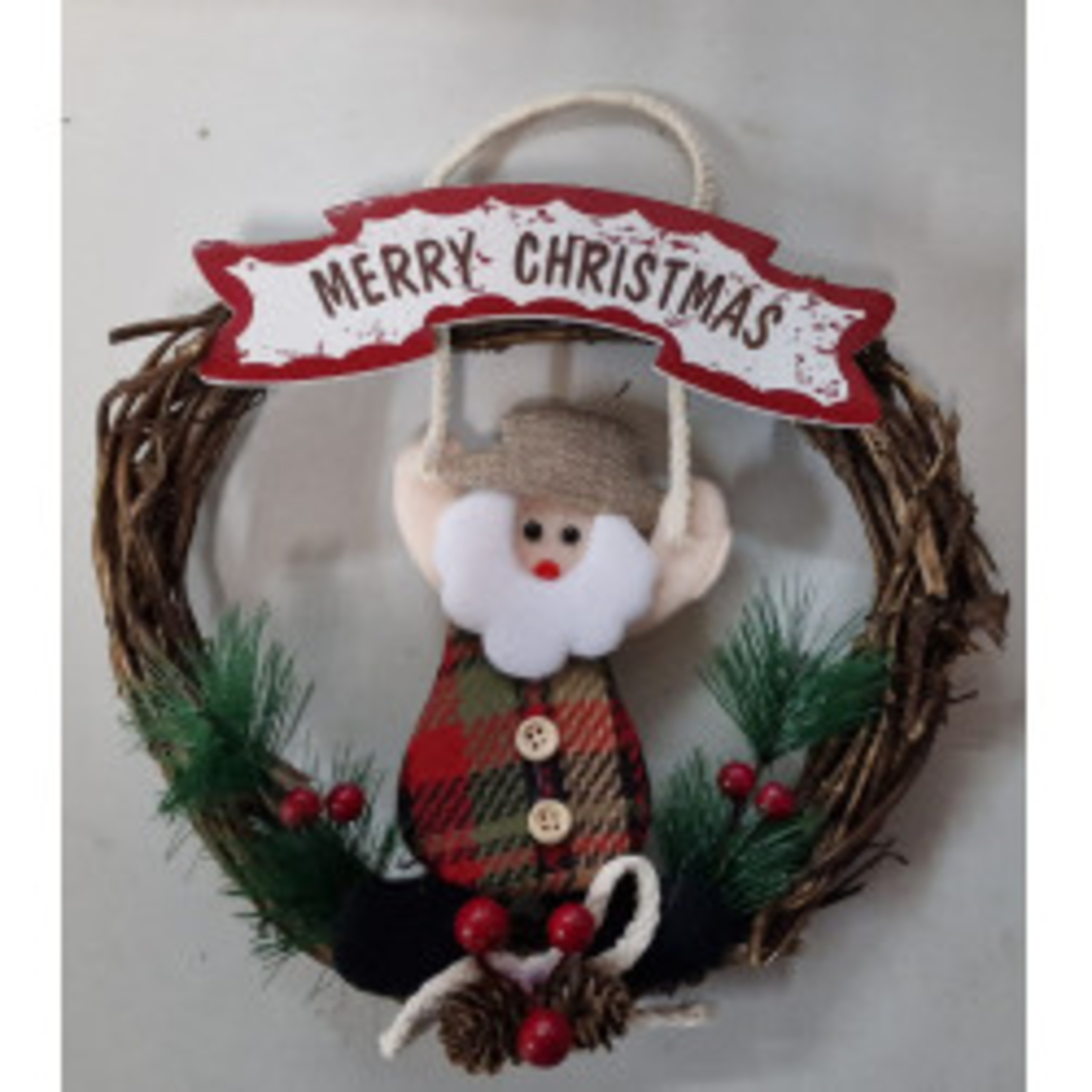 Ръчно изработен коледен венец Merry Christmas