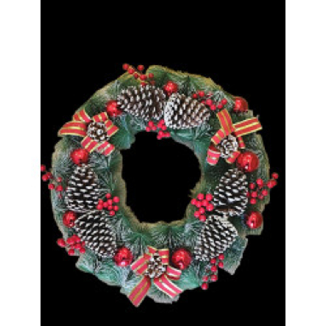 Красив голям коледен венец с шишарки 60 см