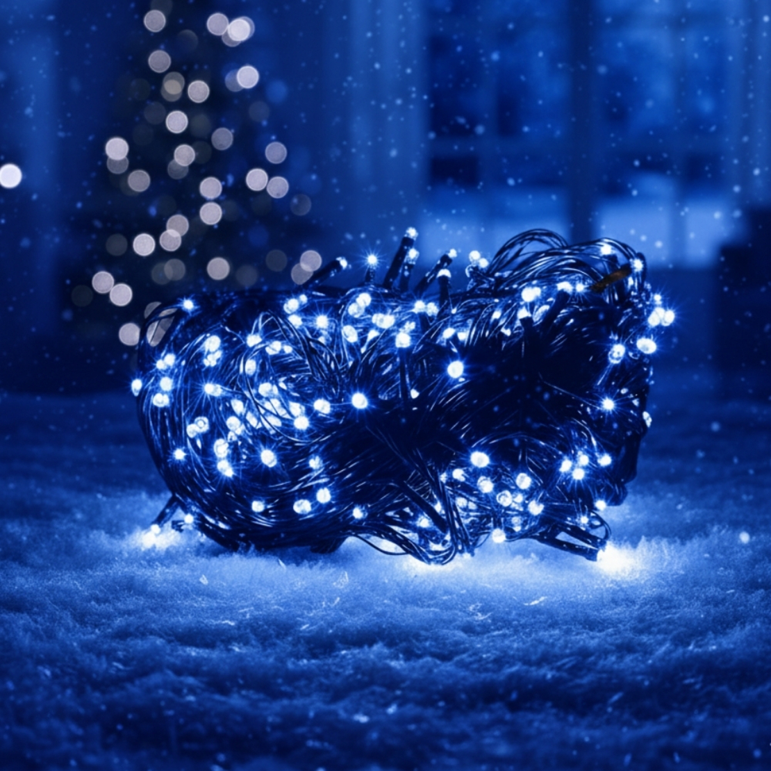 Коледни LED лампички смесен цвят 10 метра гирлянд