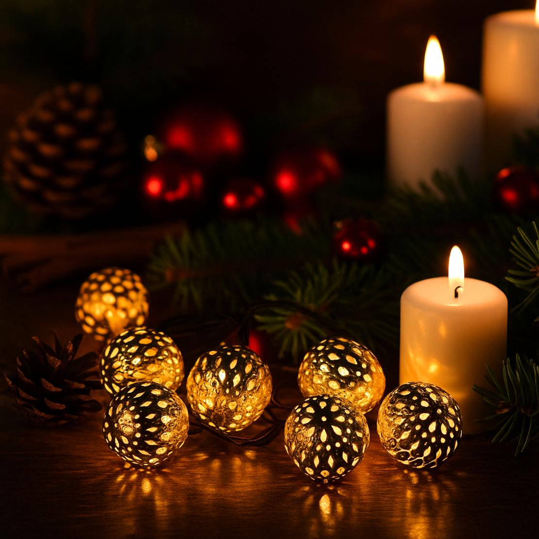 Коледни лампички – метални фигурки