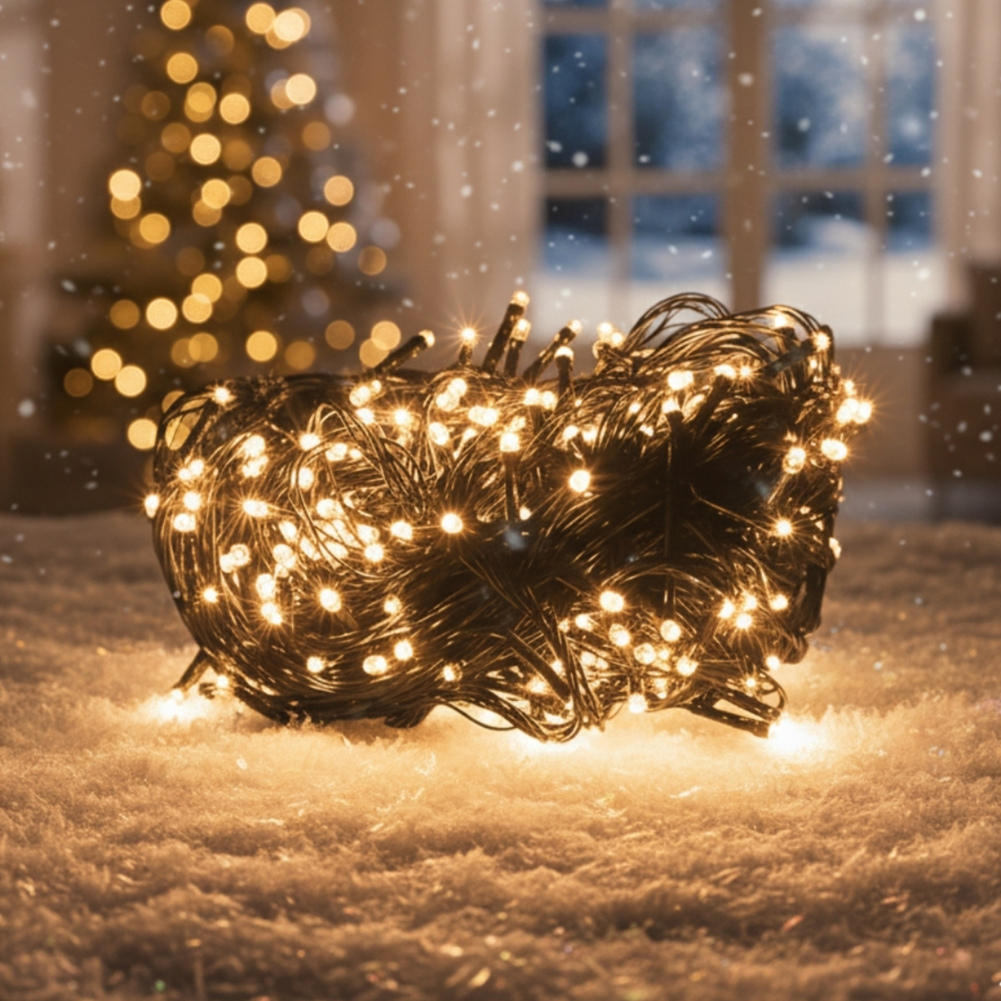 Коледни LED лампички смесен цвят 10 метра гирлянд