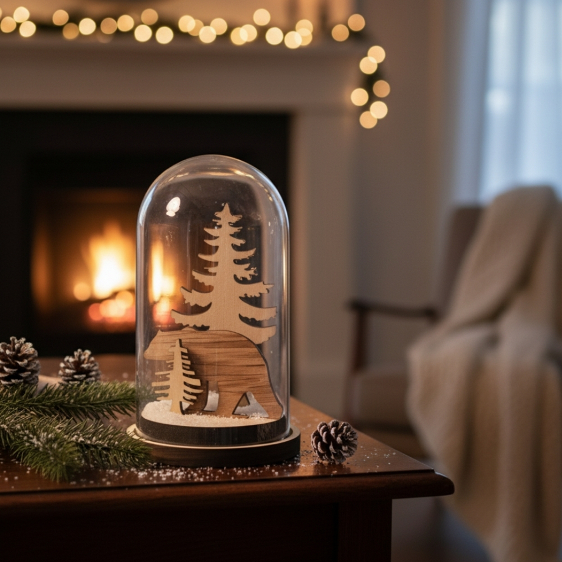 Коледна магия под стъклен купол - LED декорация