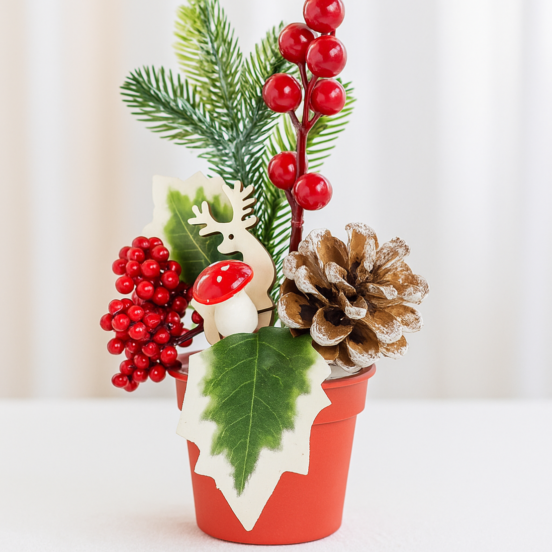 Изкуствена коледна декорация в саксия 1 бр Classic Flora