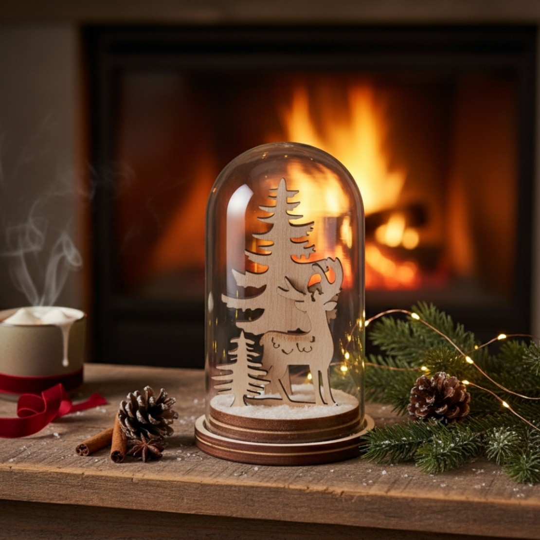 Коледна магия под стъклен купол - LED декорация