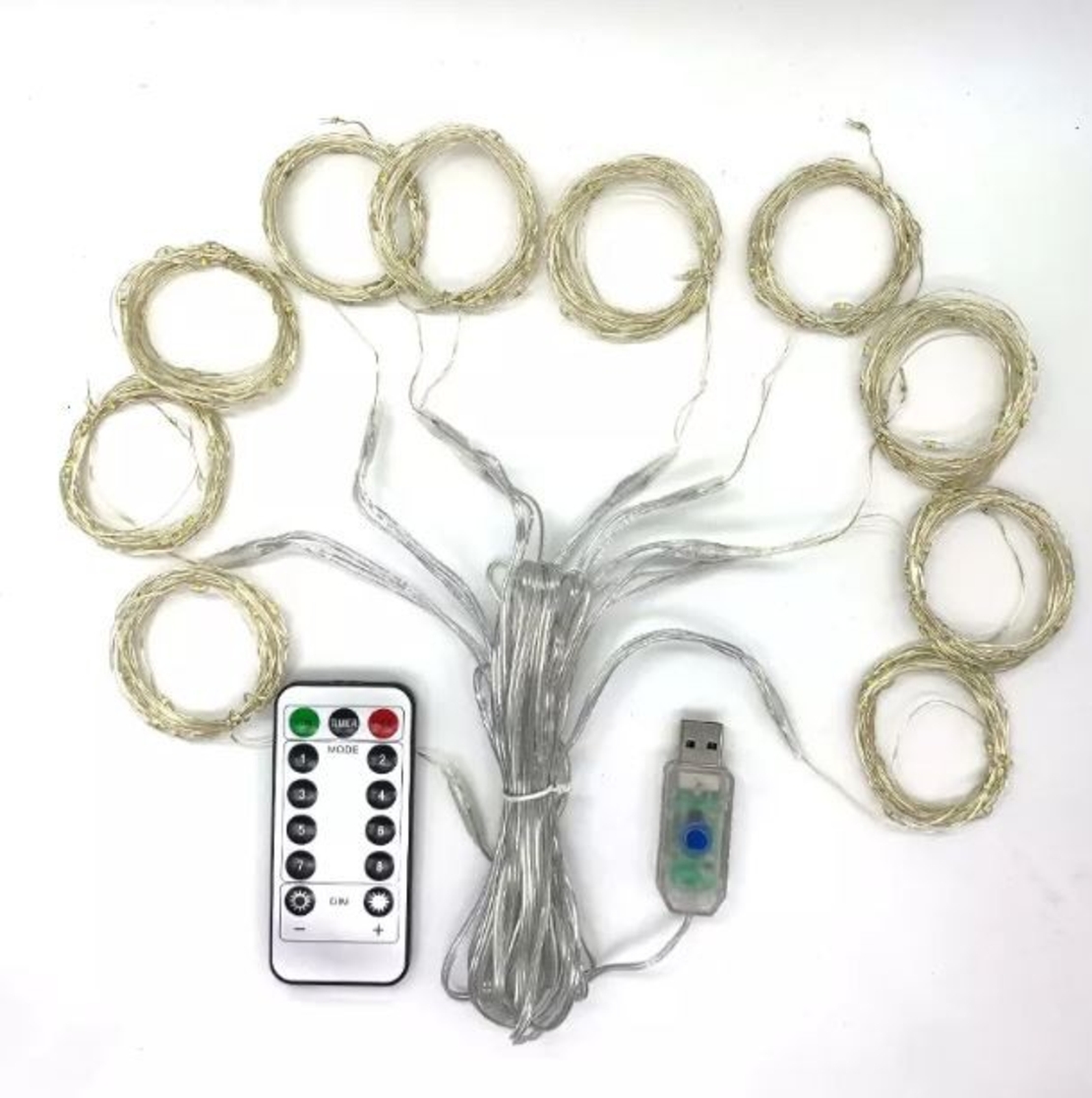 Коледни LED лампички с дистанционно управление 300LED 300см 300см Завеса