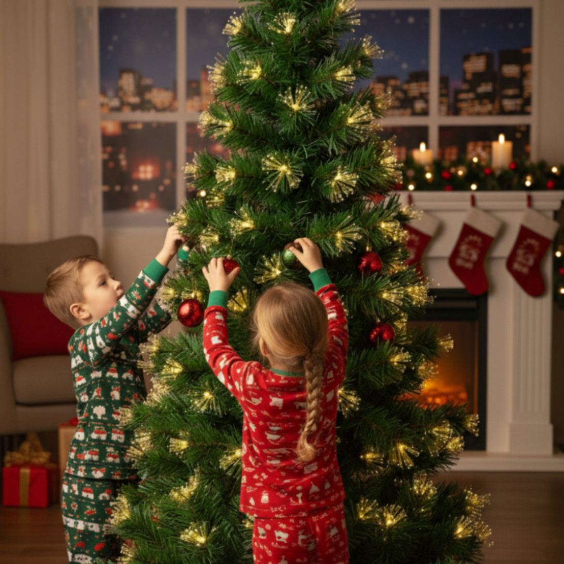 Коледна елха с вградени светлини - магията на Коледа